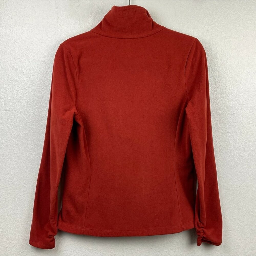 REI Sweater Women's Size S Fleece Pullover Half Zip Turtleneck Ruched Sleeve Red - Picture 2 of 8